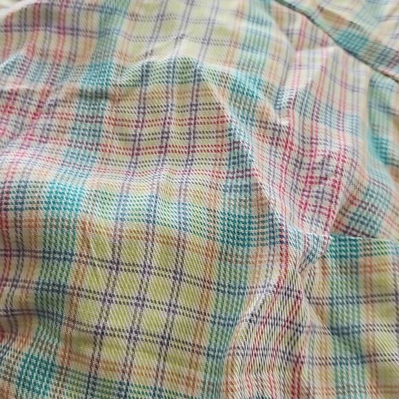 Isabel Maternity Top Tie Front Nursing Plaid Pastels Casual Short Sleeve Spring - Picture 7 of 10